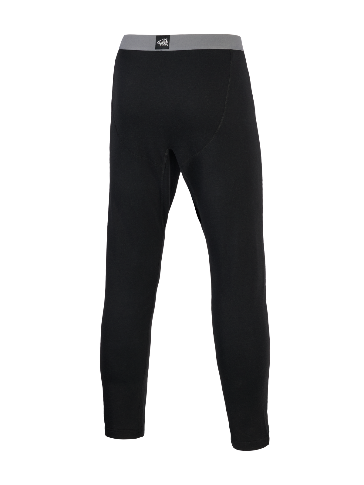 Alpinestars At 8 Merino Bottom, intimo tecnico lungo da moto nero, vista posteriore con fascia elastica grigia logata