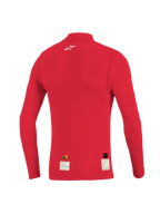 Alpinestars ZX Evo V3 Top, maglia sottotuta da corsa a maniche lunghe, rosso, vista posteriore, materiale leggero resistente alle fiamme con costruzione in rete jacquard per la traspirabilità
