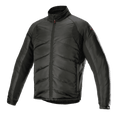 Alpinestars AMT Thermal Liner, giacca termica nera a strato intermedio, con imbottitura diagonale trapuntata e tessuto ripstop, collo alto, cerniera frontale integrale, isolamento leggero per il mototurismo adventure