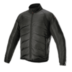 Alpinestars AMT Thermal Liner, giacca termica nera a strato intermedio, con imbottitura diagonale trapuntata e tessuto ripstop, collo alto, cerniera frontale integrale, isolamento leggero per il mototurismo adventure