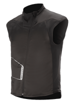 Alpinestars HT Heat Tech Vest, gilet riscaldato da moto senza maniche, nero, collo alto con cerniera frontale asimmetrica, costruzione in tessuto tecnico con logo Alpinestars bianco, strato termico per adventure e touring invernale