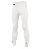 Alpinestars Race Bottom FIA, pantaloni intimo tecnico per auto racing, bianco con patch logo nere, tessuto leggero e ignifugo, progettati per essere indossati sotto la tuta da pilota