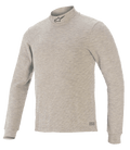 Top Alpinestars Race V3 a maniche lunghe, sottotuta per corse automobilistiche, grigio, caratterizzato da collo a lupetto con logo a stella nero, maniche lunghe, tessuto ignifugo testurizzato e marchio Alpinestars sull'orlo