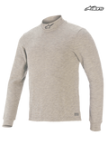 Alpinestars Top Intimo Tecnico Race V3, top intimo tecnico da uomo a maniche lunghe, grigio, certificato FIA 8856-2018 con struttura ignifuga Lenzing FR, vista frontale