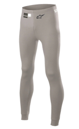 Alpinestars Race V2 Bottom FIA, pantaloni intimo tecnico per auto racing, grigio medio, con logo Alpinestars nero ed etichetta di omologazione FIA sulla fascia in vita, design aderente in materiale ignifugo