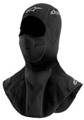 Alpinestars Passamontagna Winter, passamontagna da moto per climi freddi, nero, con pettorina allungata in pile per collo e torace, pannello per la bocca traforato e traspirante e dettagli logo stampati in bianco