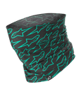 Alpinestars Neck Tube, nero con motivo logo Astars color teal, scaldacollo da moto leggero, strato base setoso resistente al vento, accessorio protettivo unisex