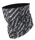 Alpinestars Linear Neck Tube, scaldacollo da moto, nero e bianco, motivo diagonale con loghi e scritte Alpinestars ripetuti, struttura in microfibra senza cuciture, strato di base leggero per la guida su strada