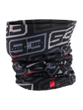 Alpinestars MM93 Neck Tube, scaldacollo da moto, nero antracite e rosso brillante, con motivo '93' grigio ricorrente e branding Marc Marquez, loghi Alpinestars rossi, tessuto leggero effetto seta per la guida su strada in primavera ed estate