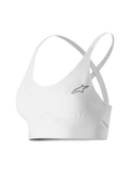 Alpinestars Stella TECH ZX Bra, intimo tecnico motorsport donna, bianco, con piccolo logo a stella grigio, tessuto leggero ignifugo LENZING™ FR, spalline sottili e fascia di supporto per prestazioni professionali nel racing automobilistico