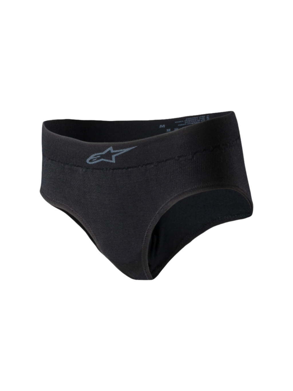 Alpinestars Stella TECH ZX Briefs, slip racing da donna, nero, con piccolo logo Alpinestars grigio sulla fascia in vita, materiale in maglia leggero e resistente alle fiamme, base layer certificato FIA 8856-2018