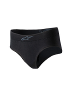 Alpinestars Stella TECH ZX Briefs, slip racing da donna, nero, con piccolo logo Alpinestars grigio sulla fascia in vita, materiale in maglia leggero e resistente alle fiamme, base layer certificato FIA 8856-2018
