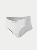Alpinestars Stella TECH ZX Briefs, slip da corsa da donna, bianco, con logo a stella argento sulla fascia elastica frontale, strato base ignifugo certificato FIA 8856-2018, abbigliamento tecnico motorsport