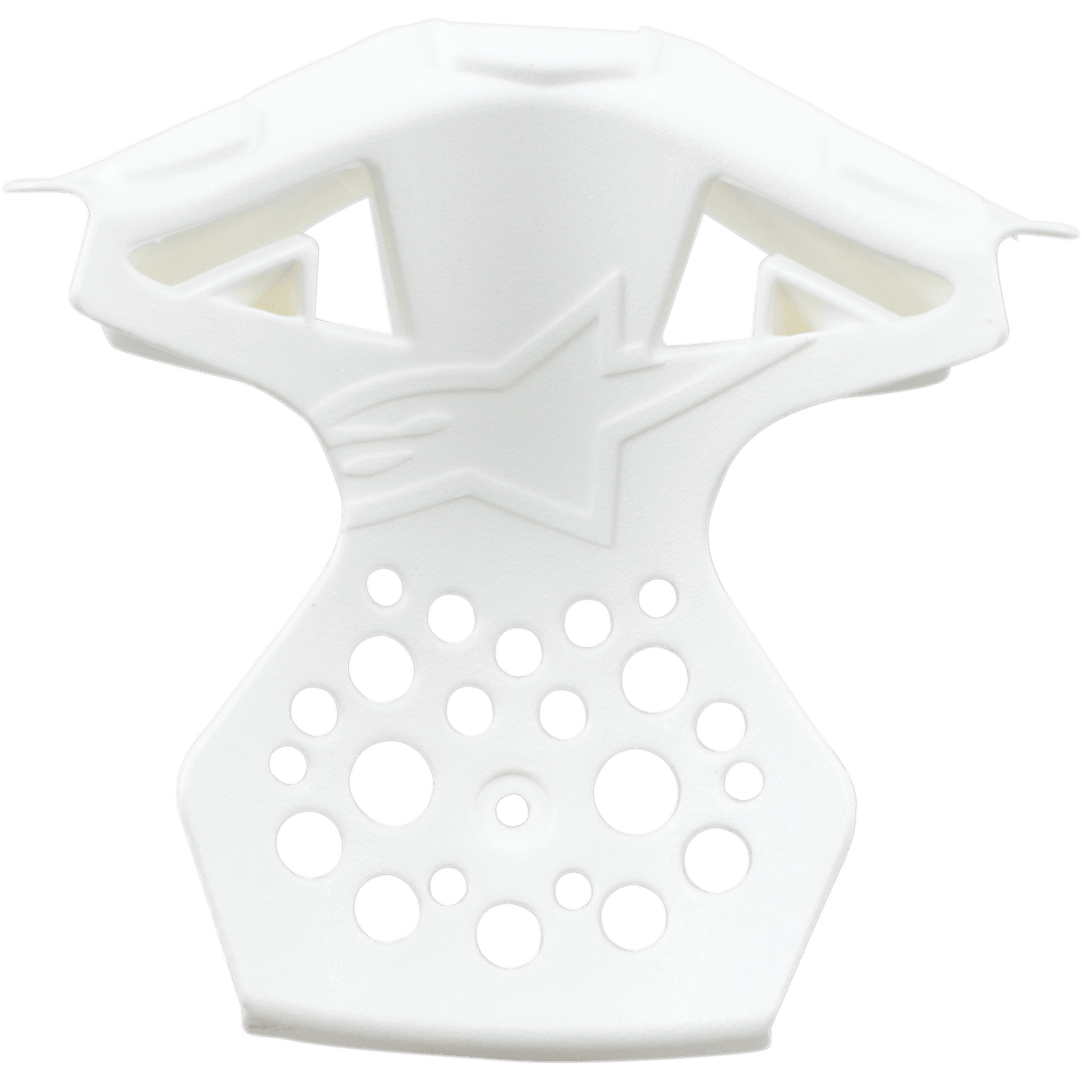 Alpinestars Supertech M10/M8 Telaio Presa D'Aria Mentoniera, bianco, ricambio in plastica con logo a stella in rilievo, molteplici fori di ventilazione circolari e design angolare per la ventilazione della mentoniera del casco da motocross