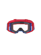 Alpinestars Supertech Corp Goggles, maschere da motocross, rosso e blu con lente trasparente, montatura esterna rossa e montatura interna blu, fascia rossa con motivo in silicone ondulato, occhiali ad alte prestazioni per gare fuoristrada