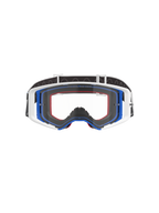 Alpinestars Supertech Corp Goggles, maschera da motocross, blu, bianco e arancione con lente trasparente, fascia nera con logo bianco, occhiali da corsa fuoristrada professionali con ampio campo visivo e design della montatura a doppia iniezione