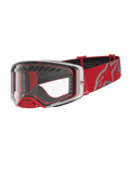 Alpinestars Supertech Dura Air Fluid Goggles, Motocross Racing Goggles, Red and Silver with Clear Polycarbonate Lens.