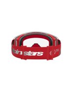 Alpinestars Maschere Supertech Dura Air Fluid, maschere motocross e off-road, rosso e argento, cinturino regolabile con logo Alpinestars e imbottitura in schiuma.