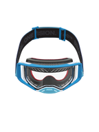 Alpinestars Maschere Supertech Dura Air Fluid, maschere da motocross, blu e bianche, con lente trasparente e cinturino con marchio, per gare off-road
