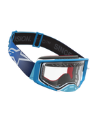 Alpinestars Maschere Supertech Dura Air Fluid, maschere da motocross racing, blu e bianche, lente in policarbonato trasparente