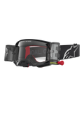 Alpinestars Maschere Supertech Firma Roll Off, maschere da motocross nere e argento, lente trasparente e sistema Roll Off.