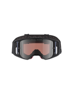 Alpinestars Supertech Corp Goggles Absolute Vision, occhiali da motocross, nero grigio specchio argento, con scritta "ONE GOAL. ONE VISION." sulla lente, lente in policarbonato ad ampia visuale, protezione per gli occhi ad alte prestazioni per corse fuoristrada