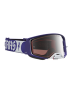 Alpinestars Maschere Supertech Atrox, maschere da motocross racing, blu e bianche con lente argento a specchio, design ergonomico per competizioni off-road.