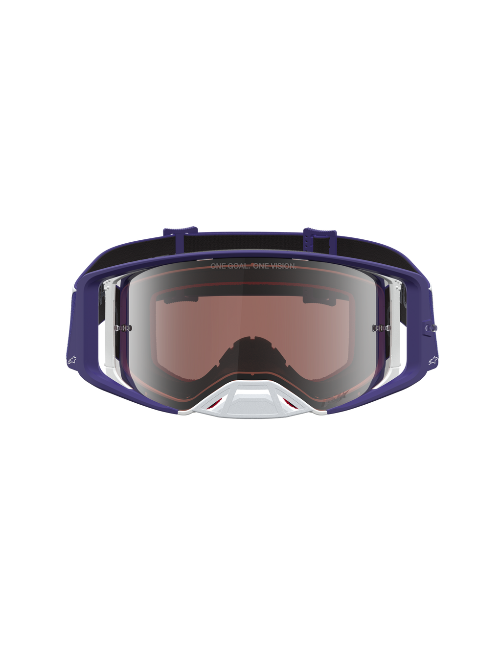 Alpinestars maschere Supertech Atrox, maschere motocross uomo, blu scuro e bianco, lente argento a specchio, ottiche racing