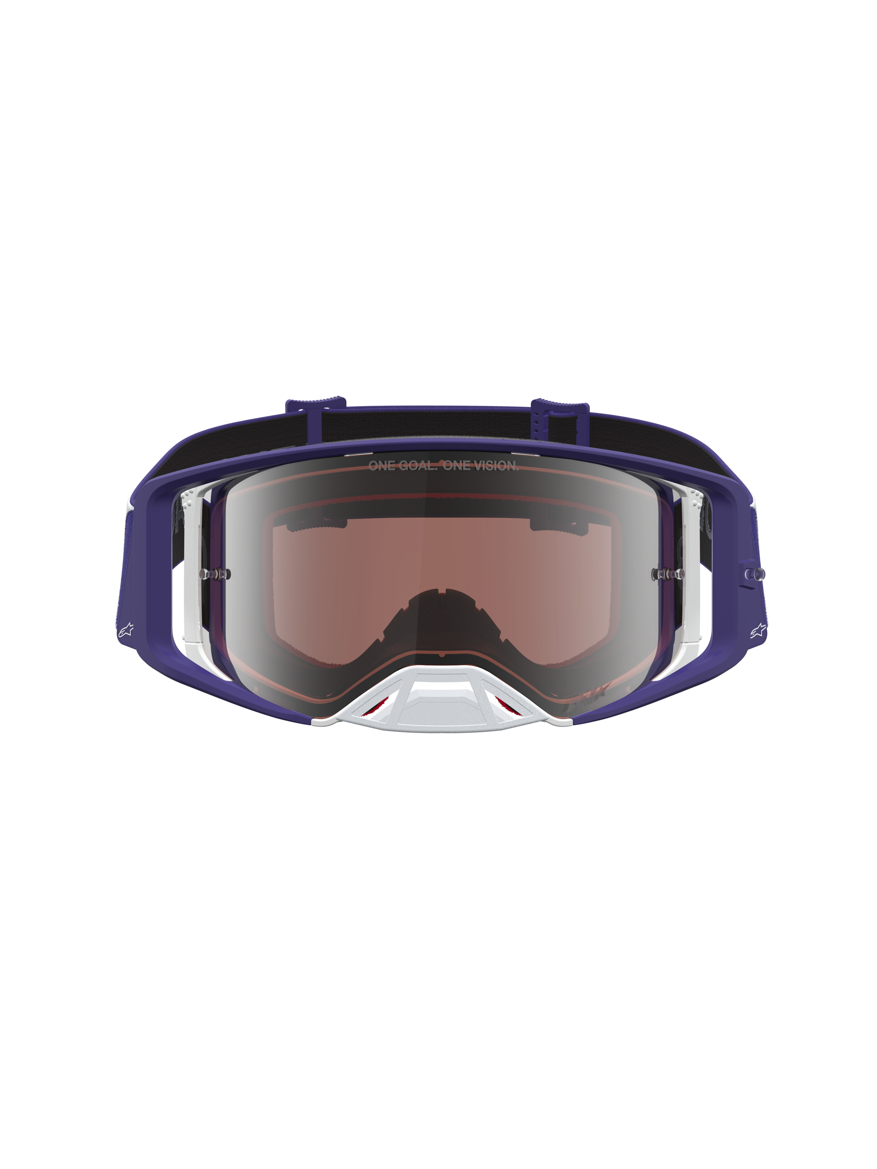 Alpinestars maschere Supertech Atrox, maschere motocross uomo, blu scuro e bianco, lente argento a specchio, ottiche racing