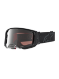 Alpinestars Maschere Supertech Cloak, maschere da motocross racing unisex, nero e argento a specchio, lente in policarbonato di alta qualità per gare off-road.