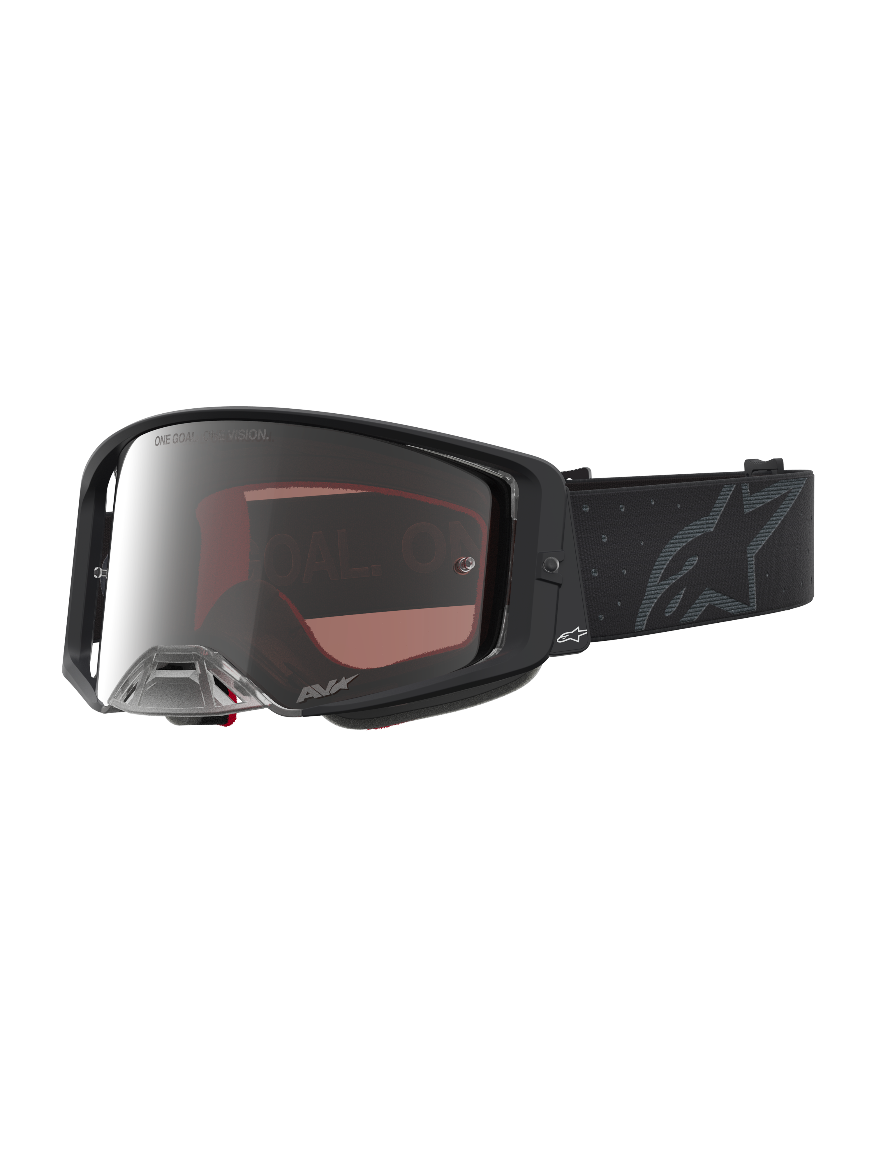 Alpinestars Maschere Supertech Cloak, maschere da motocross racing unisex, nero e argento a specchio, lente in policarbonato di alta qualità per gare off-road.
