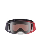 Alpinestars Maschere Supertech Hiten, maschere da motocross e fuoristrada da uomo, nero e rosso con lente argento specchiato, montatura ergonomica e visione periferica ottimizzata.