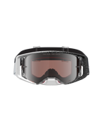 Alpinestars Maschere Supertech Hiten, maschere da motocross, telaio bianco e nero picchiettato, lente argento specchiata.