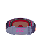 Alpinestars Maschere Supertech Hiten, maschere da motocross per uomo, viola e rosse con lente a specchio rosa e fascia One Goal. One Vision.