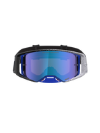 Alpinestars Maschere Supertech Hiten, maschere da motocross, blu e nere, montatura punteggiata e lente a specchio blu