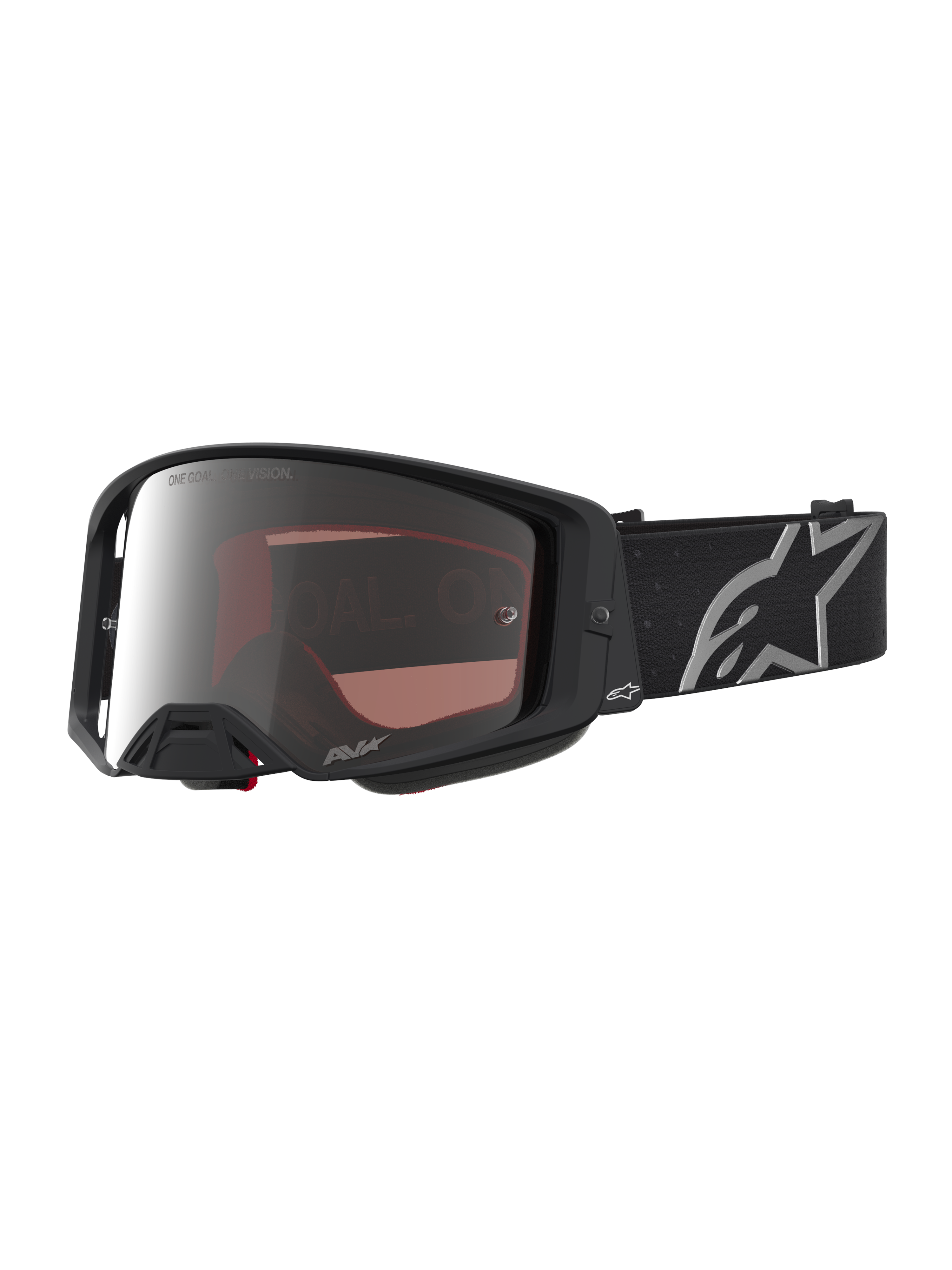 Alpinestars Maschere Supertech Vesta, maschere da motocross fuoristrada, nero opaco con lente a specchio argento, ottiche ad alta definizione.