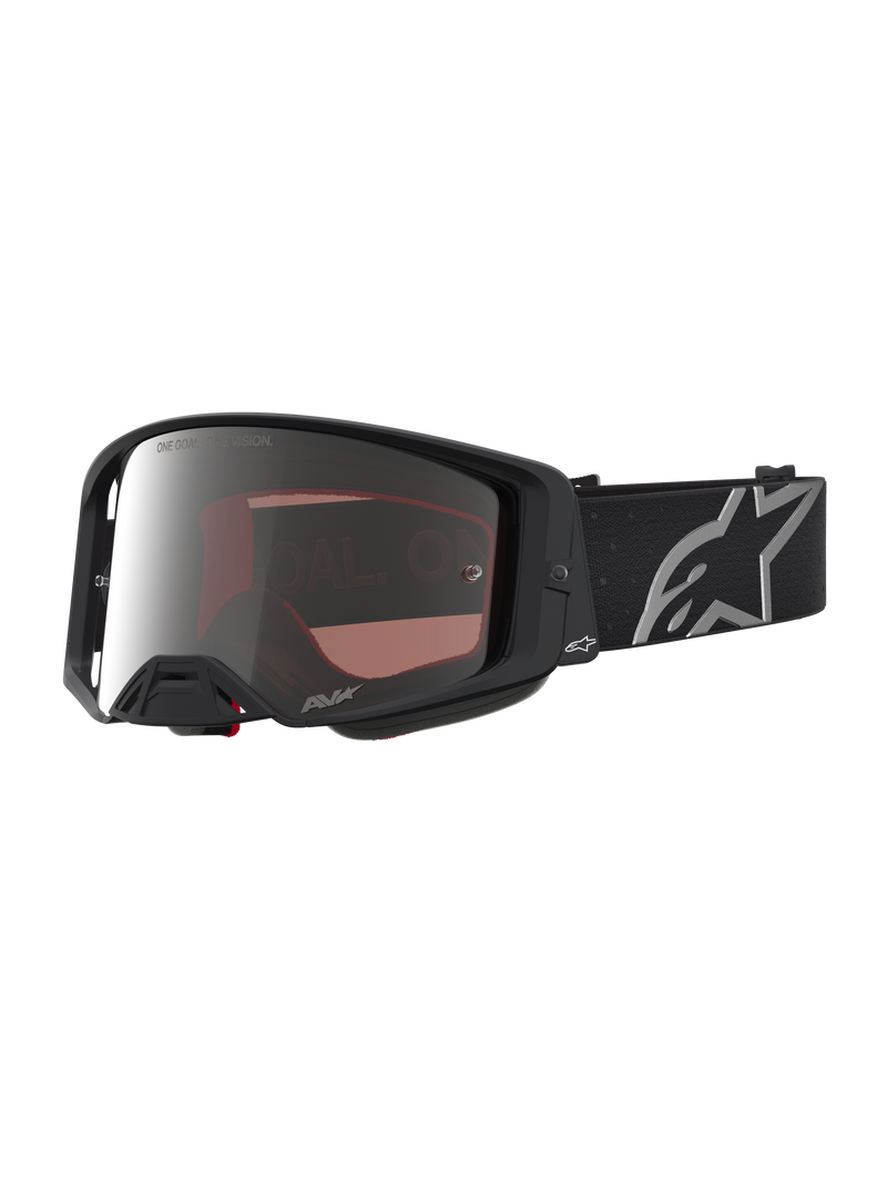 Alpinestars Maschere Supertech Vesta, maschere da motocross fuoristrada, nero opaco con lente a specchio argento, ottiche ad alta definizione.