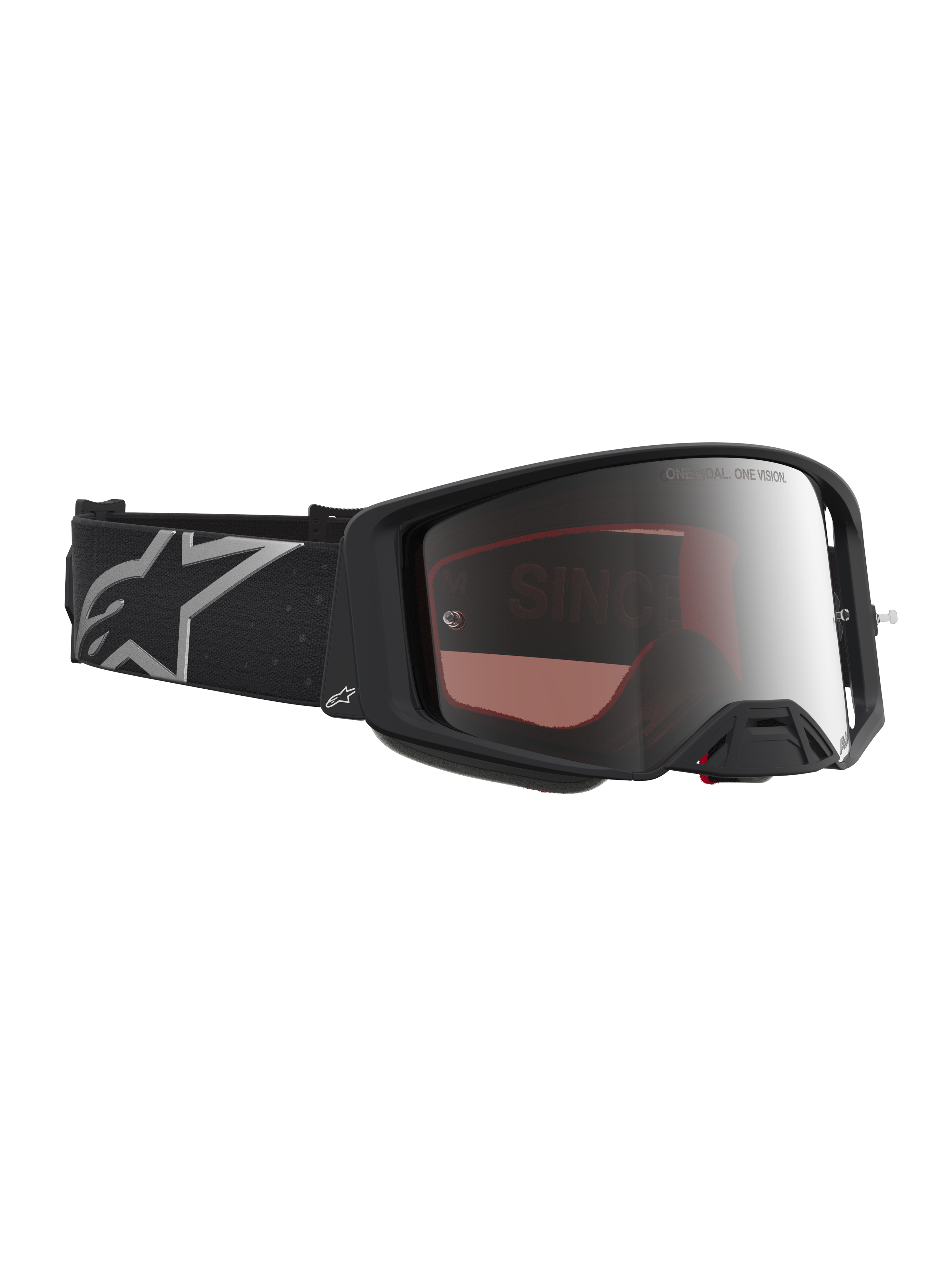 Alpinestars Maschere Supertech Vesta, occhiali da motocross racing, nero e argento a specchio, per una visione nitida.