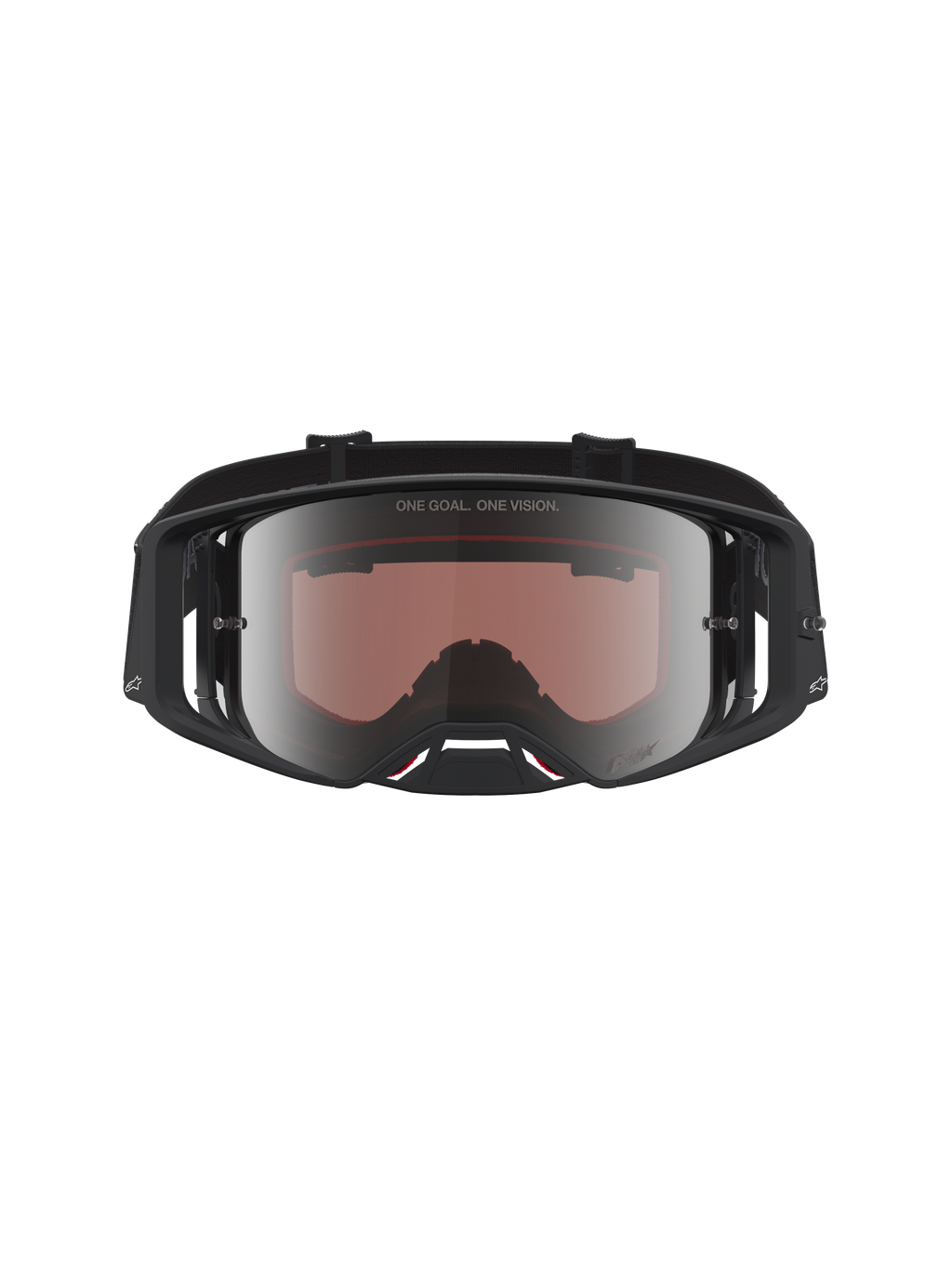 Alpinestars maschere Supertech Vesta, maschere da motocross per fuoristrada, nero e argento opaco, lenti a specchio silver ad alta definizione, design racing.