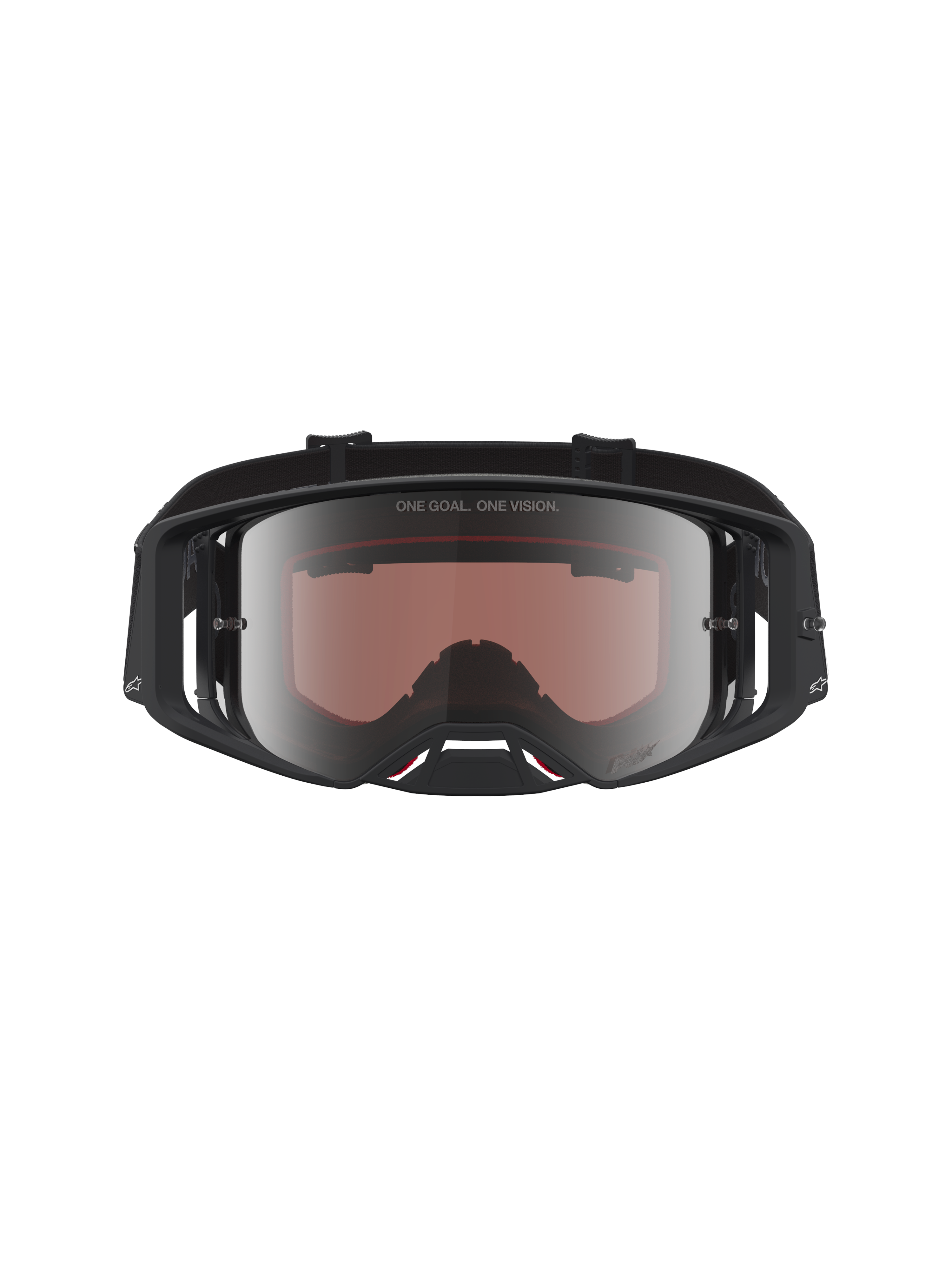 Alpinestars maschere Supertech Vesta, maschere da motocross per fuoristrada, nero e argento opaco, lenti a specchio silver ad alta definizione, design racing.