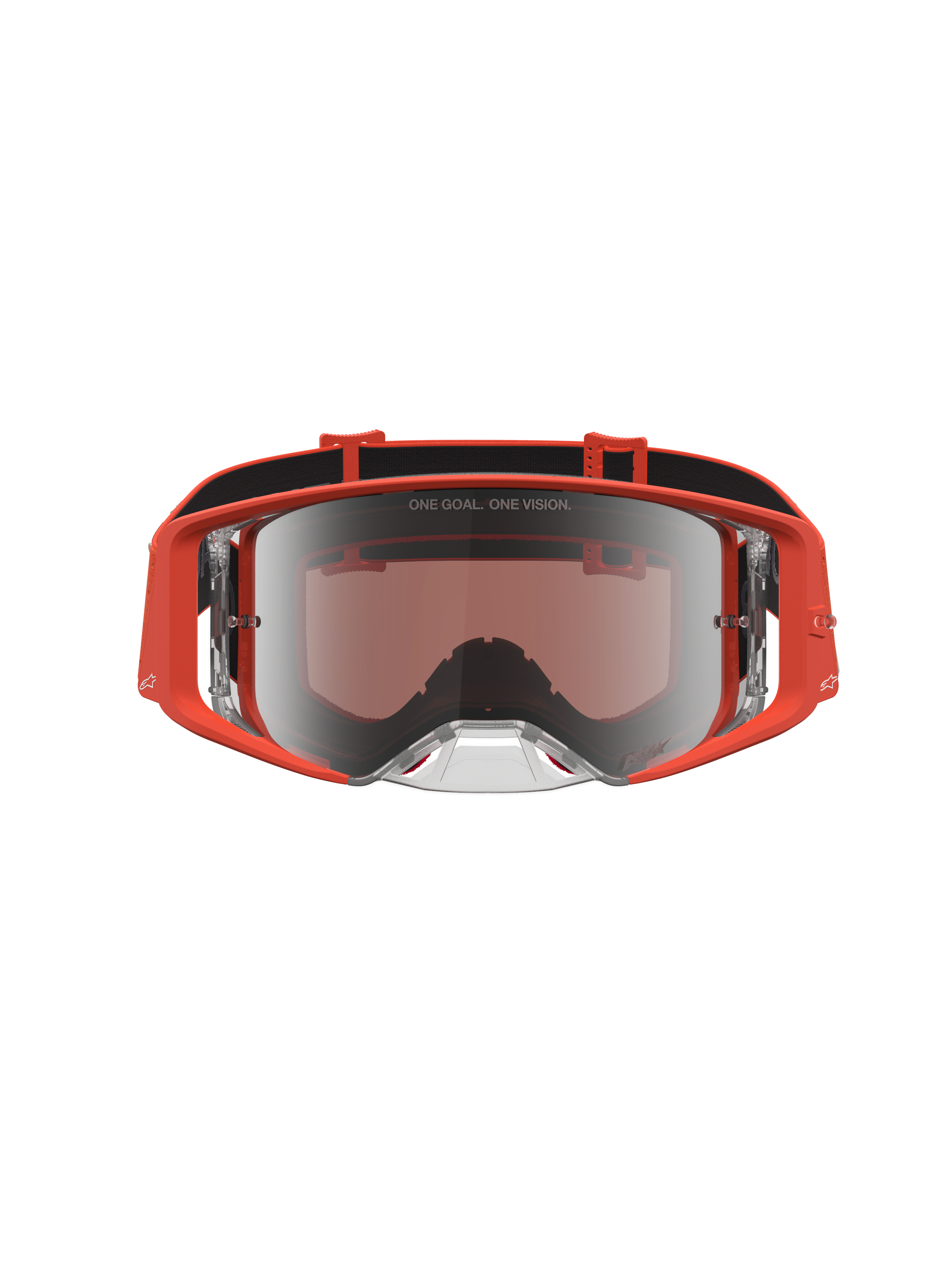 Alpinestars Maschere Supertech Vesta, maschere da motocross e supercross per corse d'élite, arancione con lente argento a specchio, design ergonomico per visione off-road