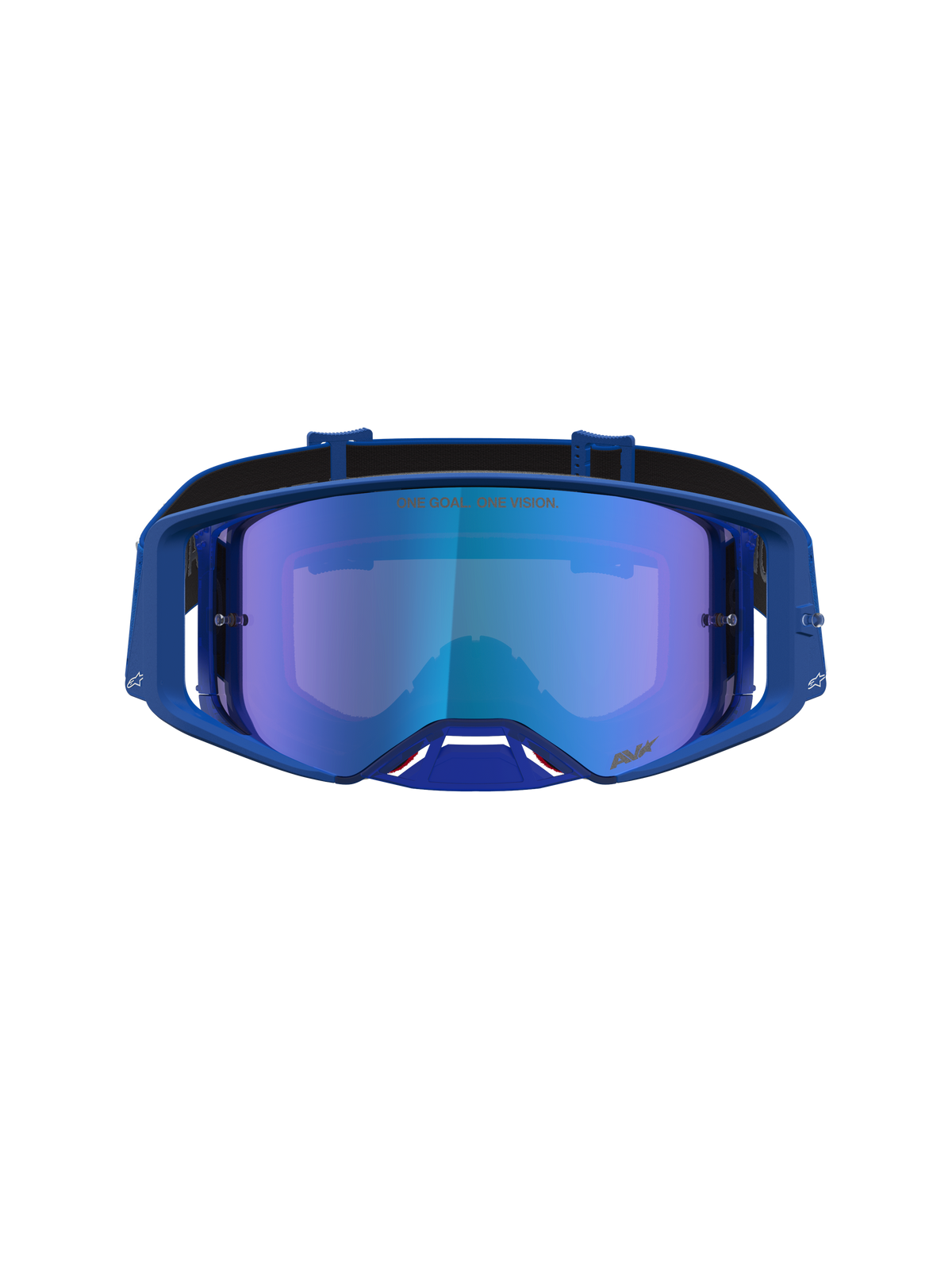 Alpinestars maschere Supertech Vesta, maschere da motocross blu con lente a specchio, montatura ergonomica per gare off-road.