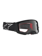 Alpinestars Maschere Supertech Vesta, maschere da motocross per guida off-road, nero opaco e argento, con lente trasparente e montatura leggera