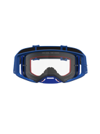 Alpinestars Supertech Vesta, maschere da motocross blu e bianche con lente trasparente, gestione umidità e flusso d'aria.