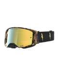 Alpinestars Supertech LE Zona Maschera da motocross, maschera da moto con lente a specchio oro e montatura marrone e nera, edizione limitata