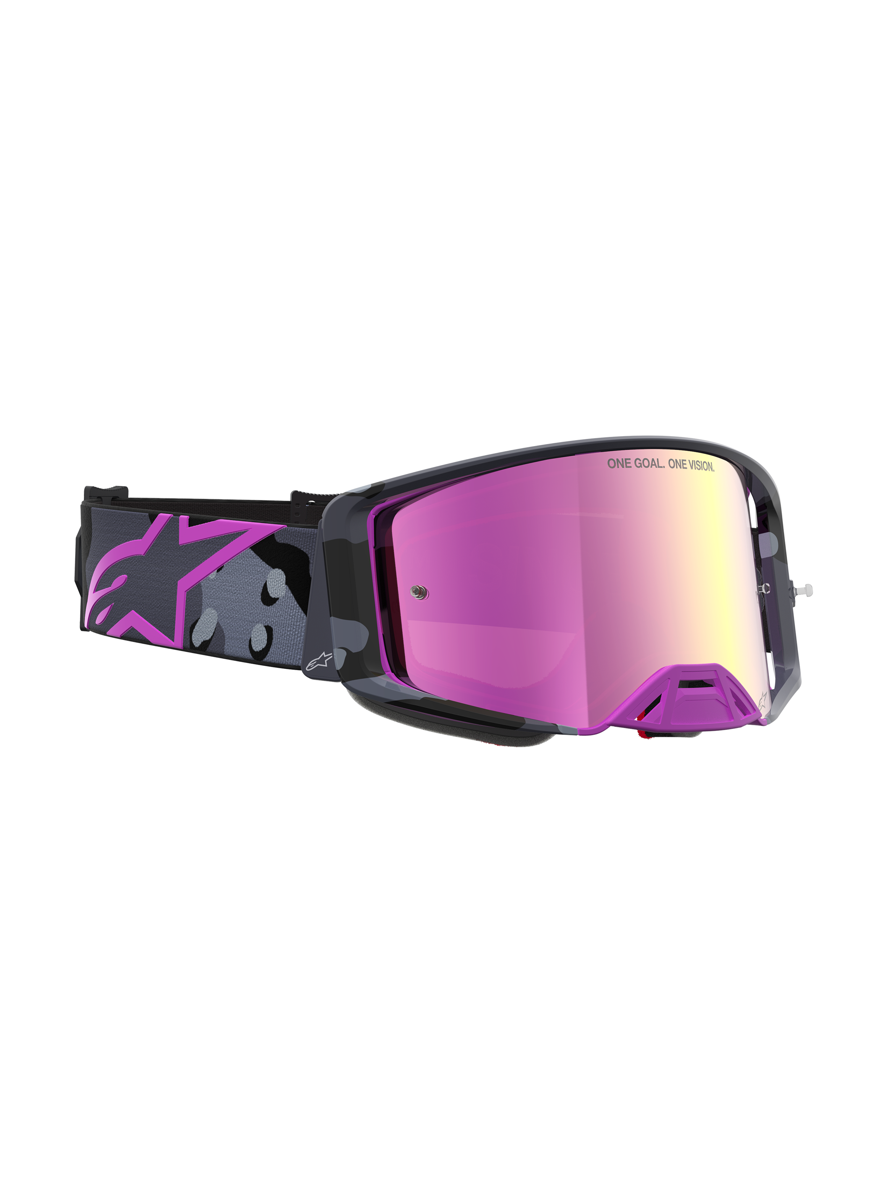 Alpinestars Maschere Supertech Loane Edizione Limitata, maschere da motocross off-road, camo viola e rosa specchiato, lente ad alto contrasto e ventilazione ottimizzata
