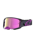 Alpinestars Maschere Supertech Loane Edizione Limitata, maschere da motocross e off-road, viola e rosa specchiato con cinturino camo, tecnologia delle lenti ad alto contrasto