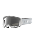 Alpinestars maschere Vision 8 Amber, occhiali da motocross bianchi e argento con lente specchiata argento antiappannamento e sistema di ventilazione RAM-AIR.