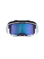 Alpinestars Maschere Vision 8 Amber Mirror, maschere da motocross bianche e blu con lente a specchio blu e RAM-AIR.