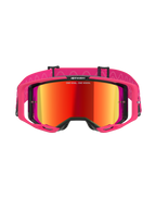 Alpinestars Vision 8 Corp Goggles, occhiali da motocross, Rosa Mirror Red, con montatura A-FLEX rosa e lente rossa a specchio, fascia rosa con motivi ondulati bianchi e logo, occhiali professionali per corse fuoristrada
